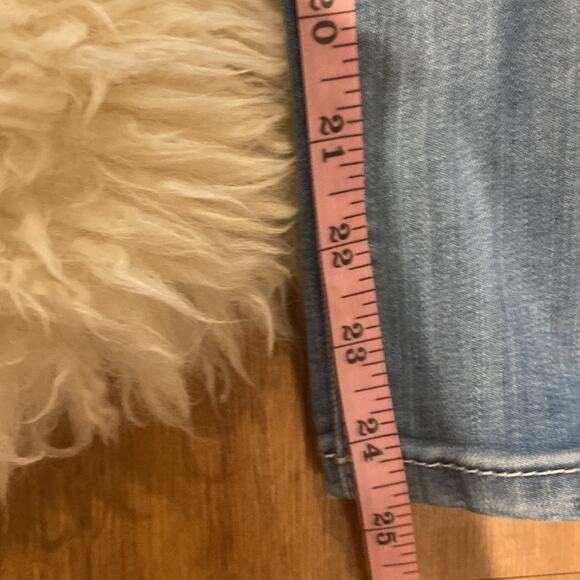 Miss Me Girls Ankle Skinny Denim Blue Jeans Distressed Butterfly Patches Sz 14 - Picture 12 of 13